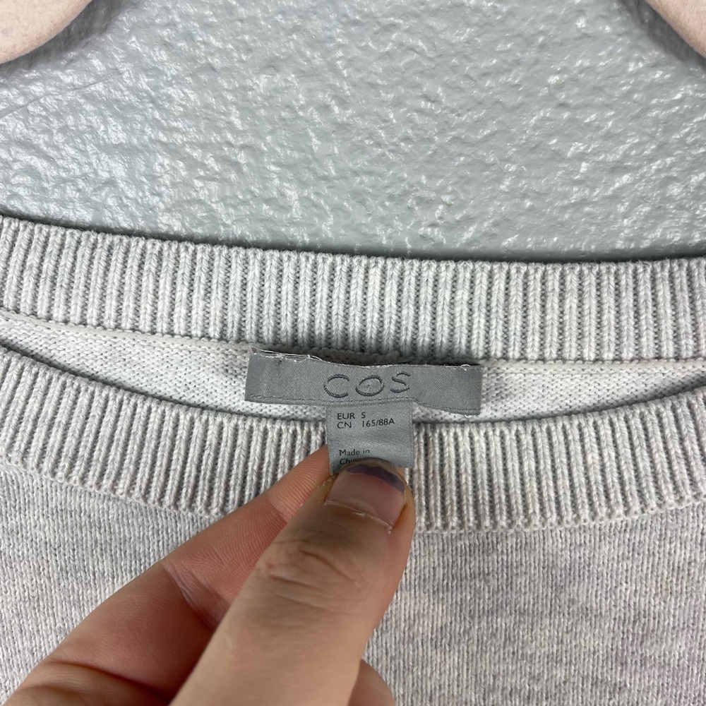 COS 10% Cashmere Grey Oversized Long Sleeve Sweater EUR S Pullover CrewNeck - Picture 3 of 6
